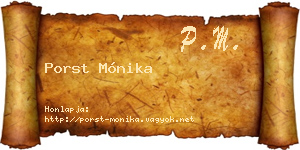 Porst Mónika névjegykártya